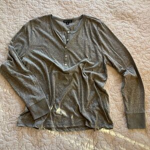 J. Crew Gray Long Sleeve Henley Shirt EUC